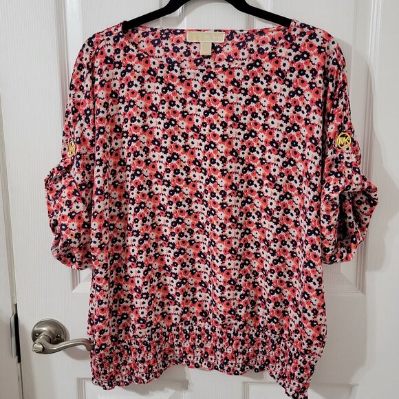 Michael Kors Geranium Blouse Top - Size Large - Picture 1 of 6